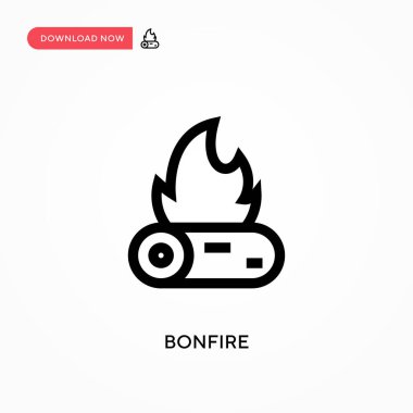 Şenlik ateşi basit vektör simgesi. Web sitesi veya mobil uygulama için modern, basit düz vektör çizimi