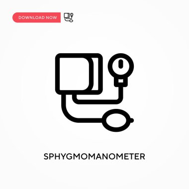 Sphygmomanometer basit vektör simgesi. Web sitesi veya mobil uygulama için modern, basit düz vektör çizimi
