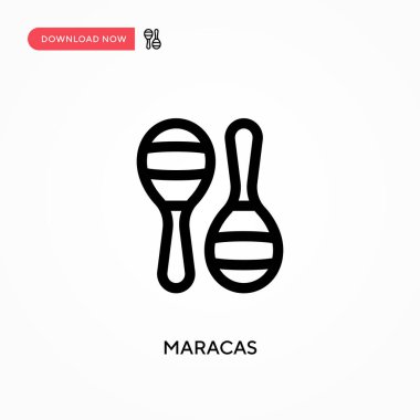 Maracas Basit vektör simgesi. Web sitesi veya mobil uygulama için modern, basit düz vektör çizimi