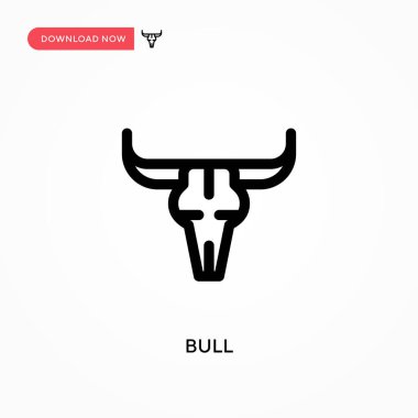 Boğa basit vektör ikonu. Web sitesi veya mobil uygulama için modern, basit düz vektör çizimi