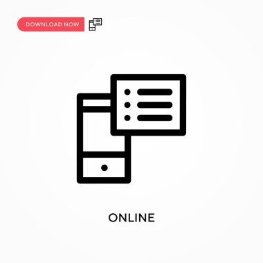 Çevrimiçi Basit vektör simgesi. Web sitesi veya mobil uygulama için modern, basit düz vektör çizimi
