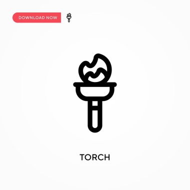 Meşale Basit vektör simgesi. Web sitesi veya mobil uygulama için modern, basit düz vektör çizimi