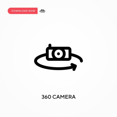 360 kamera basit vektör simgesi. Web sitesi veya mobil uygulama için modern, basit düz vektör çizimi