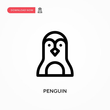 Penguen Basit vektör simgesi. Web sitesi veya mobil uygulama için modern, basit düz vektör çizimi