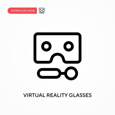 Sanal gerçeklik gözlükleri basit vektör simgesi. Web sitesi veya mobil uygulama için modern, basit düz vektör çizimi