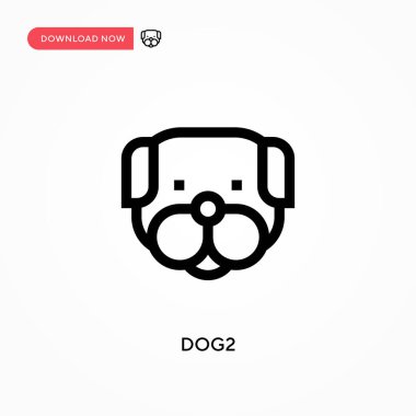 Köpek 2 Basit vektör simgesi. Web sitesi veya mobil uygulama için modern, basit düz vektör çizimi