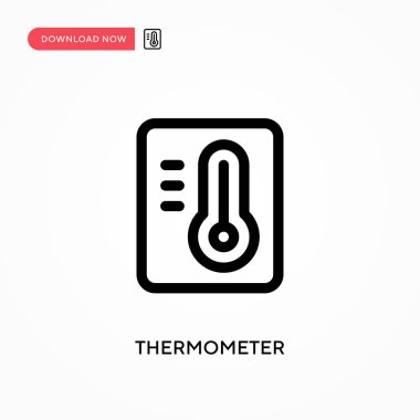Termometre basit vektör simgesi. Web sitesi veya mobil uygulama için modern, basit düz vektör çizimi