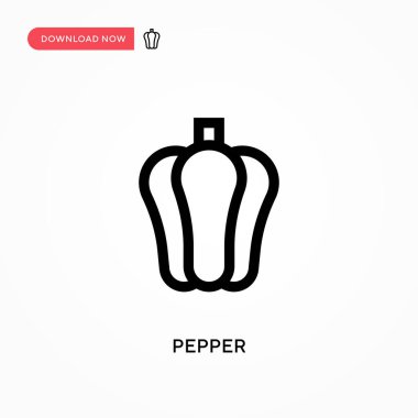Pepper Basit vektör simgesi. Web sitesi veya mobil uygulama için modern, basit düz vektör çizimi