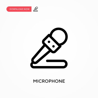 Mikrofon basit vektör simgesi. Web sitesi veya mobil uygulama için modern, basit düz vektör çizimi