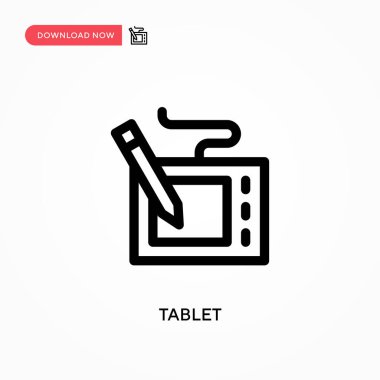 Tablet Basit vektör simgesi. Web sitesi veya mobil uygulama için modern, basit düz vektör çizimi