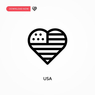 Usa Basit vektör simgesi. Web sitesi veya mobil uygulama için modern, basit düz vektör çizimi