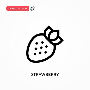 Çilek Basit vektör simgesi. Web sitesi veya mobil uygulama için modern, basit düz vektör çizimi