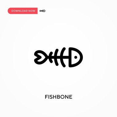 Balık kemiği basit vektör simgesi. Web sitesi veya mobil uygulama için modern, basit düz vektör çizimi