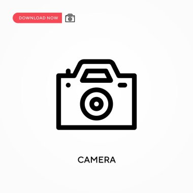 Kamera basit vektör simgesi. Web sitesi veya mobil uygulama için modern, basit düz vektör çizimi