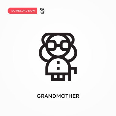 Büyükanne Basit vektör ikonu. Web sitesi veya mobil uygulama için modern, basit düz vektör çizimi