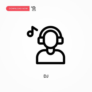 DJ Basit vektör simgesi. Web sitesi veya mobil uygulama için modern, basit düz vektör çizimi