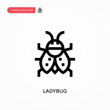 Uğurböceği Basit vektör simgesi. Web sitesi veya mobil uygulama için modern, basit düz vektör çizimi