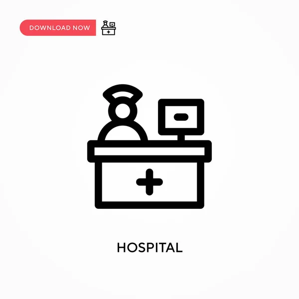 Hospital Ícone Vetorial Simples Ilustração Vetorial Plana Moderna Simples Para — Vetor de Stock