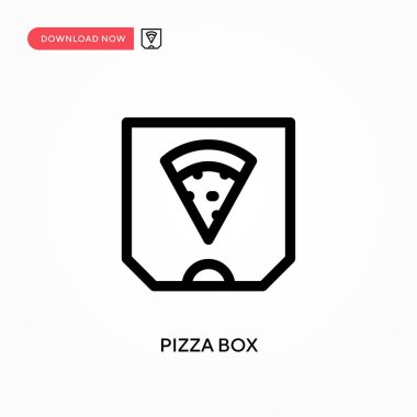 Pizza kutusu basit vektör simgesi. Web sitesi veya mobil uygulama için modern, basit düz vektör çizimi