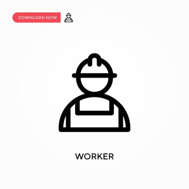 Worker Basit vektör simgesi. Web sitesi veya mobil uygulama için modern, basit düz vektör çizimi