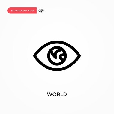 Dünya basit vektör simgesi. Web sitesi veya mobil uygulama için modern, basit düz vektör çizimi