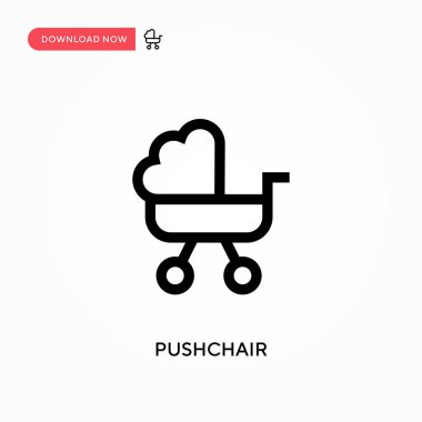 İtme sandalyesi Basit vektör simgesi. Web sitesi veya mobil uygulama için modern, basit düz vektör çizimi