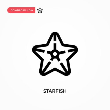 Denizyıldızı Basit vektör simgesi. Web sitesi veya mobil uygulama için modern, basit düz vektör çizimi