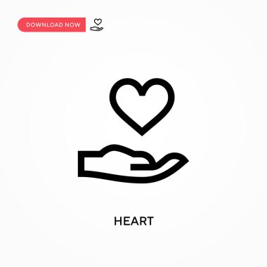 Kalp Basit vektör simgesi. Web sitesi veya mobil uygulama için modern, basit düz vektör çizimi