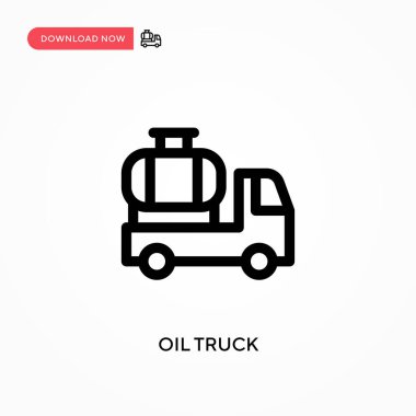 Petrol kamyonu basit vektör simgesi. Web sitesi veya mobil uygulama için modern, basit düz vektör çizimi
