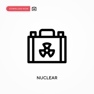 Nükleer basit vektör simgesi. Web sitesi veya mobil uygulama için modern, basit düz vektör çizimi