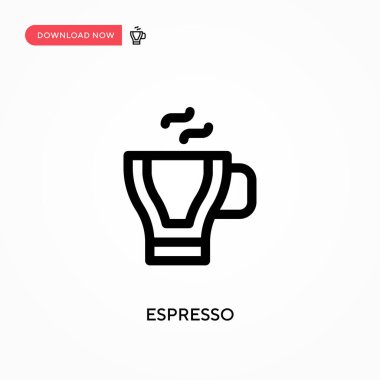Espresso Basit vektör simgesi. Web sitesi veya mobil uygulama için modern, basit düz vektör çizimi