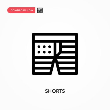 Shorts Basit vektör simgesi. Web sitesi veya mobil uygulama için modern, basit düz vektör çizimi