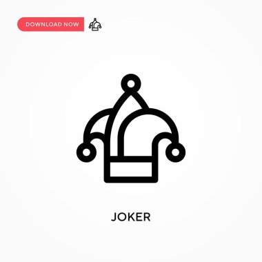 Joker Basit vektör simgesi. Web sitesi veya mobil uygulama için modern, basit düz vektör çizimi