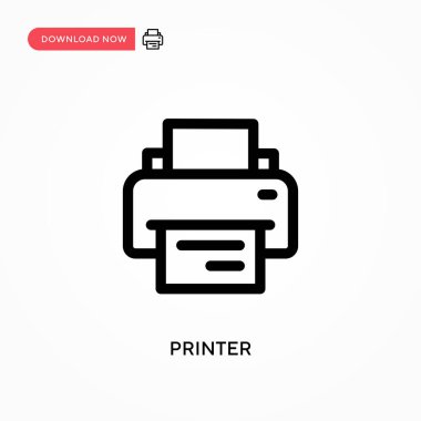 Yazıcı Basit vektör simgesi. Web sitesi veya mobil uygulama için modern, basit düz vektör çizimi