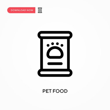 Evcil hayvan yiyeceği basit vektör ikonu. Web sitesi veya mobil uygulama için modern, basit düz vektör çizimi