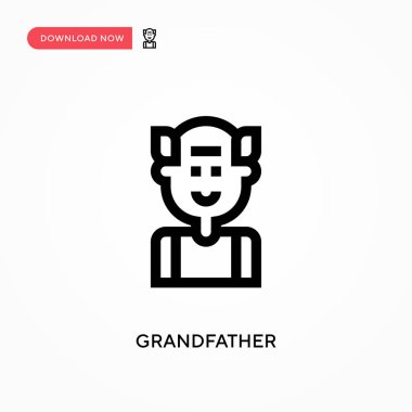 Büyükbaba Basit vektör simgesi. Web sitesi veya mobil uygulama için modern, basit düz vektör çizimi