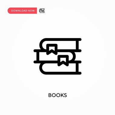 Kitaplar basit vektör simgesi. Web sitesi veya mobil uygulama için modern, basit düz vektör çizimi