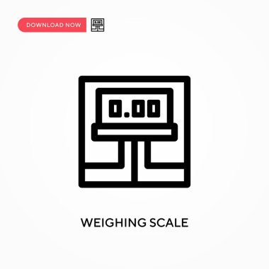 Ağırlık ölçekli basit vektör simgesi. Web sitesi veya mobil uygulama için modern, basit düz vektör çizimi
