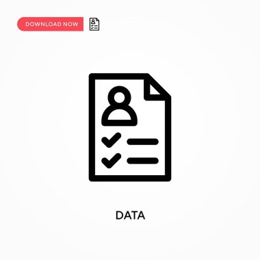 Veri Basit vektör simgesi. Web sitesi veya mobil uygulama için modern, basit düz vektör çizimi