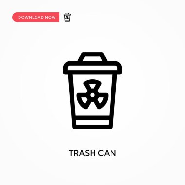 Çöp kutusu basit vektör simgesi. Web sitesi veya mobil uygulama için modern, basit düz vektör çizimi