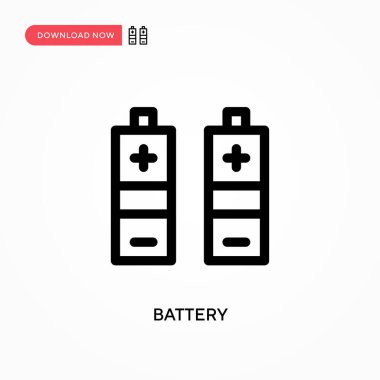 Batarya Basit vektör simgesi. Web sitesi veya mobil uygulama için modern, basit düz vektör çizimi