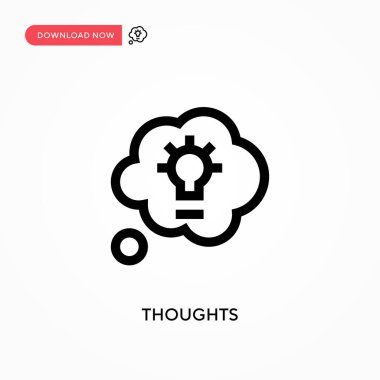 Düşünceler basit vektör simgesi. Web sitesi veya mobil uygulama için modern, basit düz vektör çizimi