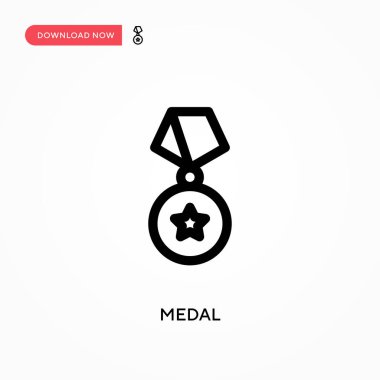 Madalya basit vektör simgesi. Web sitesi veya mobil uygulama için modern, basit düz vektör çizimi