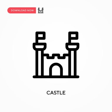 Basit Castle vektör simgesi. Web sitesi veya mobil uygulama için modern, basit düz vektör çizimi