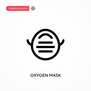 Oksijen maskesi basit vektör simgesi. Web sitesi veya mobil uygulama için modern, basit düz vektör çizimi