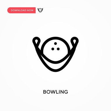 Bowling basit vektör simgesi. Web sitesi veya mobil uygulama için modern, basit düz vektör çizimi