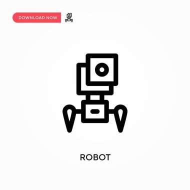 Robot Basit vektör simgesi. Web sitesi veya mobil uygulama için modern, basit düz vektör çizimi