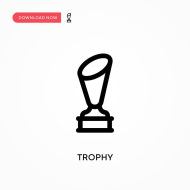 Kupa basit vektör simgesi. Web sitesi veya mobil uygulama için modern, basit düz vektör çizimi