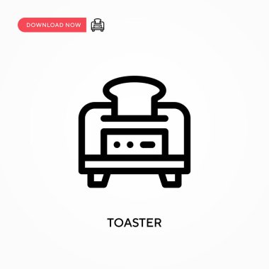 Tost makinesi basit vektör simgesi. Web sitesi veya mobil uygulama için modern, basit düz vektör çizimi