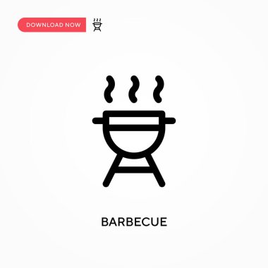 Barbekü basit vektör simgesi. Web sitesi veya mobil uygulama için modern, basit düz vektör çizimi
